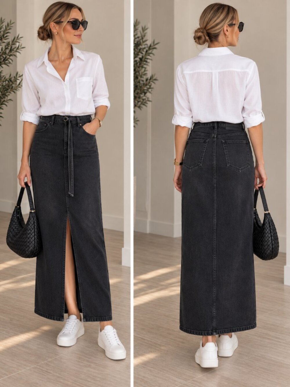 Banana Republic Black Denim Maxi Skirt – Size 4